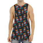DNA Strands Pattern Print Men's Muscle Tank Top