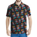 DNA Strands Pattern Print Men's Polo Shirt