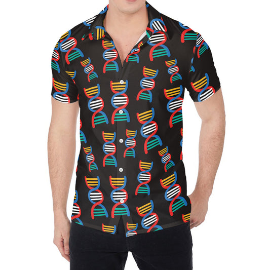 DNA Strands Pattern Print Men's Shirt
