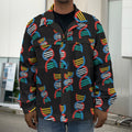 DNA Strands Pattern Print Men's Shirt Jacket
