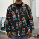 DNA Strands Pattern Print Men's Shirt Jacket