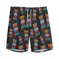 DNA Strands Pattern Print Men's Athletic Shorts
