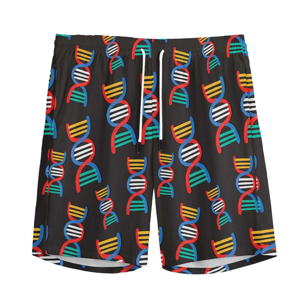 DNA Strands Pattern Print Men's Sports Shorts