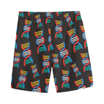 DNA Strands Pattern Print Men's Sports Shorts