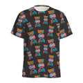 DNA Strands Pattern Print Men's Athletic T-Shirt