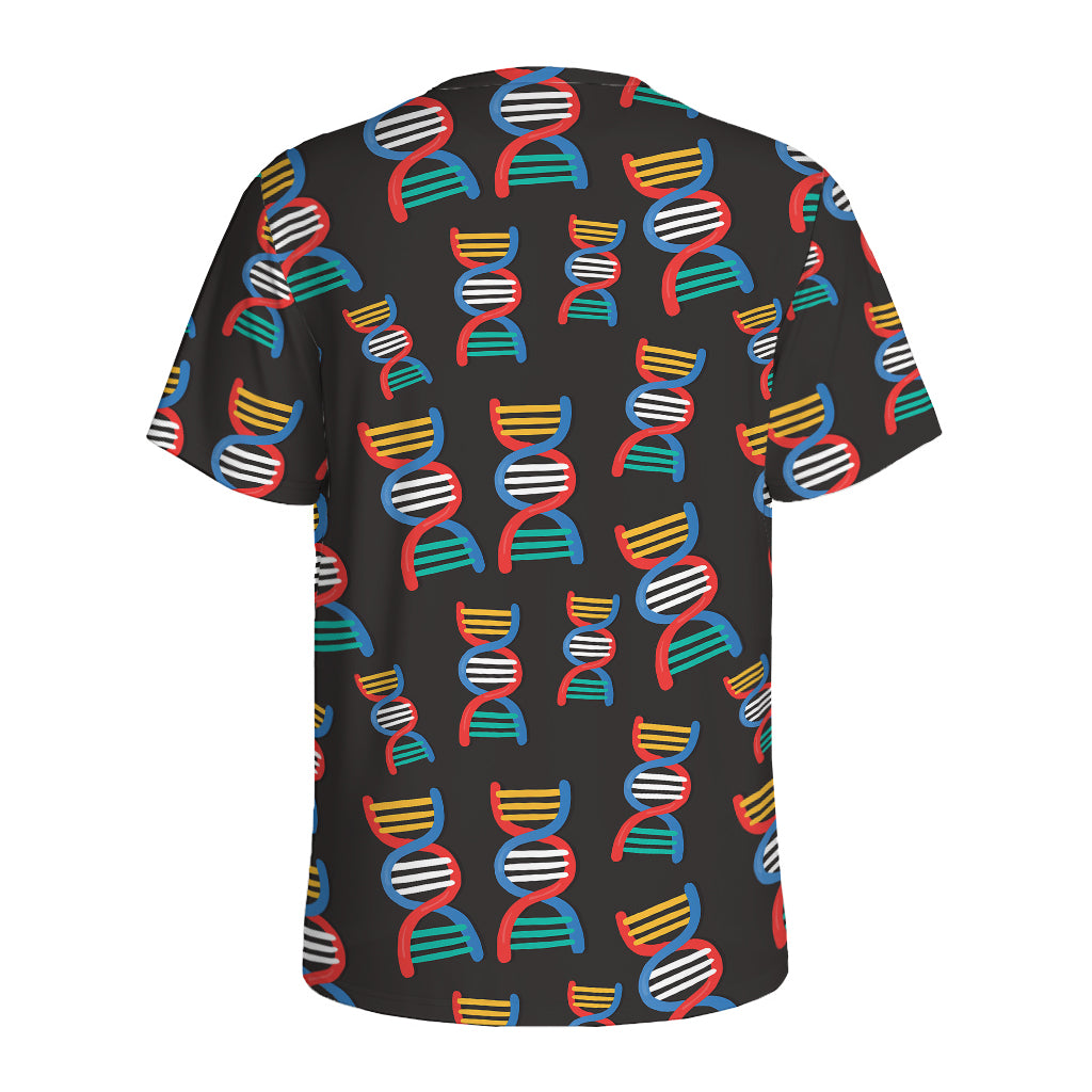 DNA Strands Pattern Print Men's Sports T-Shirt