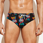 DNA Strands Pattern Print Men's Swim Briefs