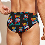 DNA Strands Pattern Print Men's Swim Briefs