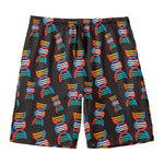 DNA Strands Pattern Print Men's Swim Trunks