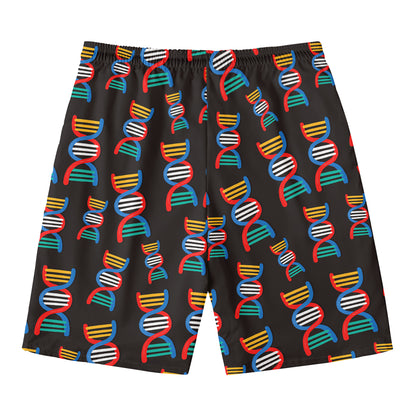DNA Strands Pattern Print Men's Swim Trunks