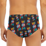 DNA Strands Pattern Print Men's Triangle Swim Briefs