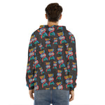 DNA Strands Pattern Print Men's Velvet Pullover Hoodie