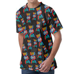 DNA Strands Pattern Print Men's Velvet T-Shirt