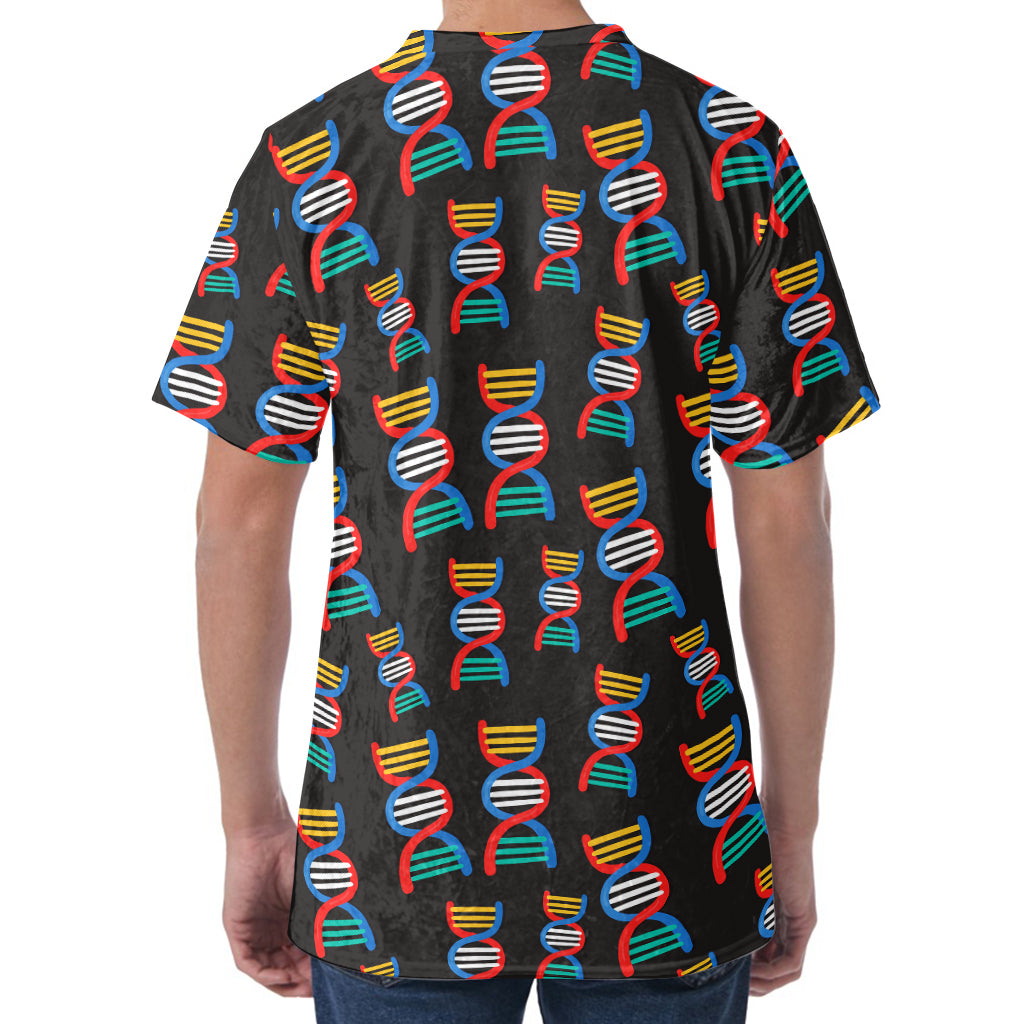 DNA Strands Pattern Print Men's Velvet T-Shirt