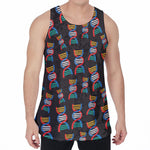 DNA Strands Pattern Print Men's Velvet Tank Top
