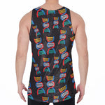 DNA Strands Pattern Print Men's Velvet Tank Top