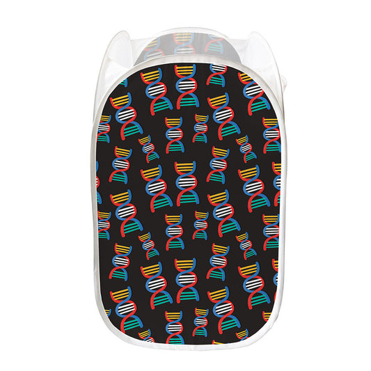 DNA Strands Pattern Print Mesh Laundry Hamper