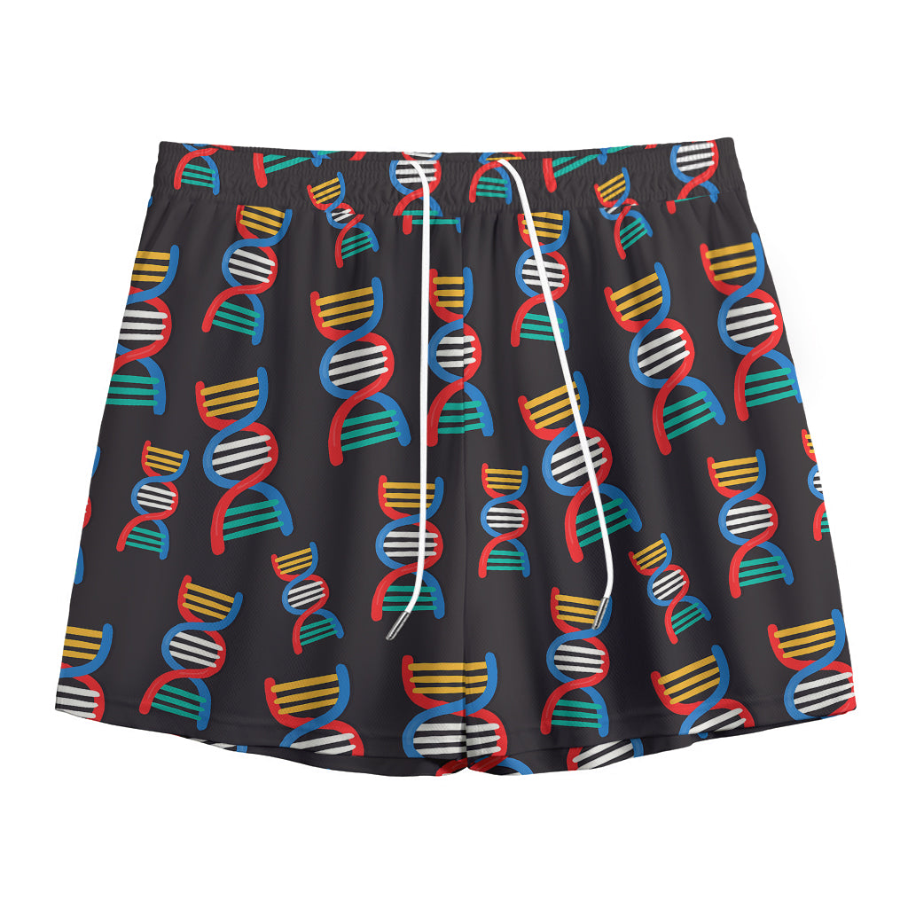DNA Strands Pattern Print Mesh Shorts