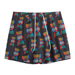DNA Strands Pattern Print Mesh Shorts