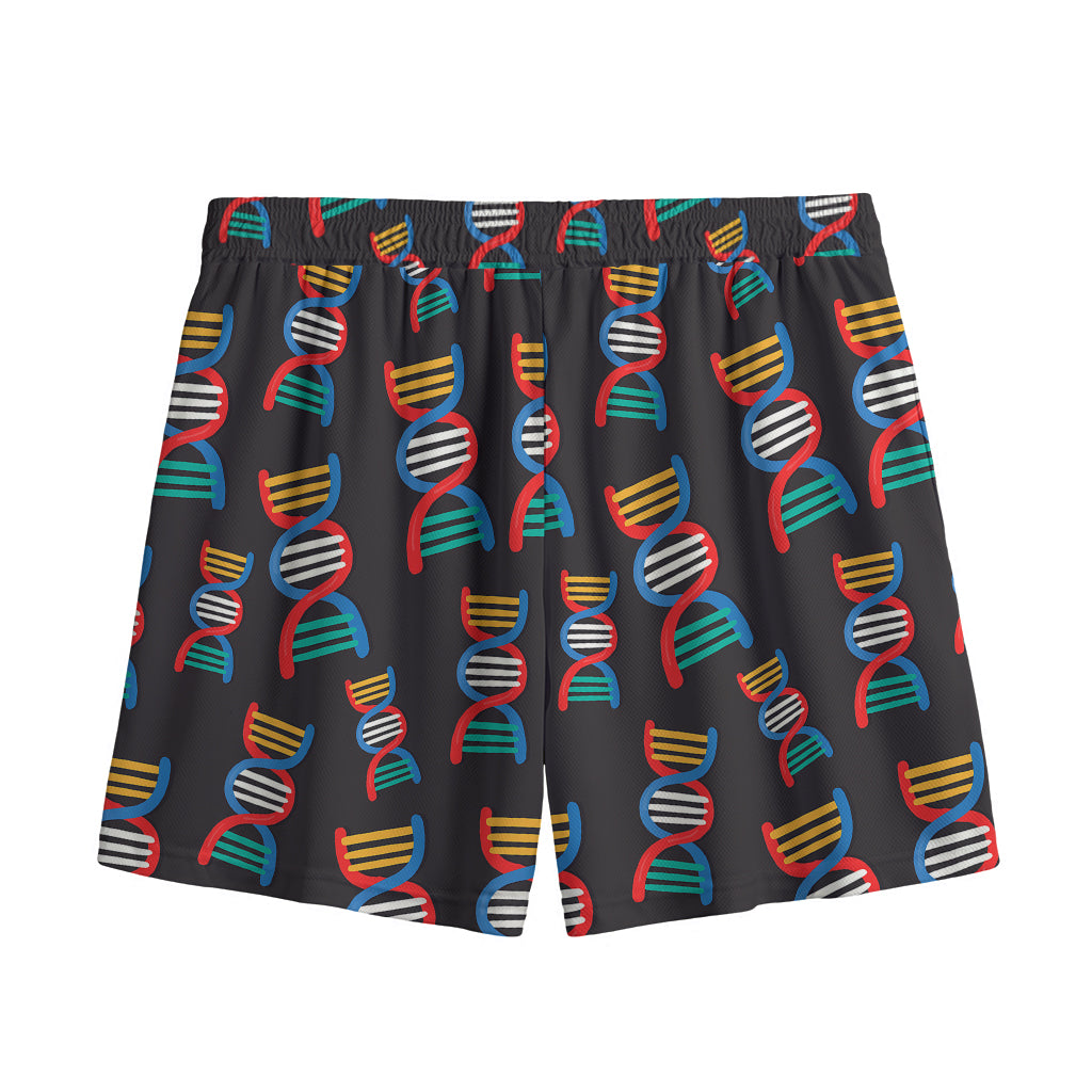 DNA Strands Pattern Print Mesh Shorts
