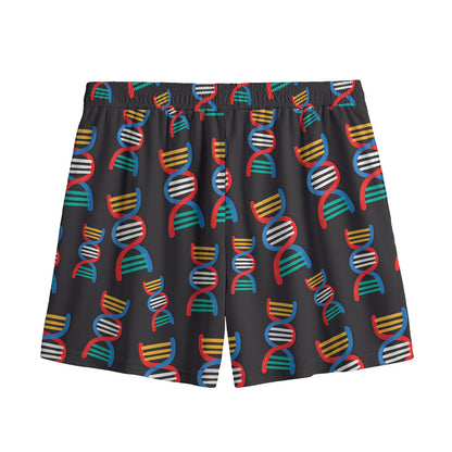DNA Strands Pattern Print Mesh Shorts