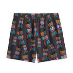 DNA Strands Pattern Print Mesh Shorts