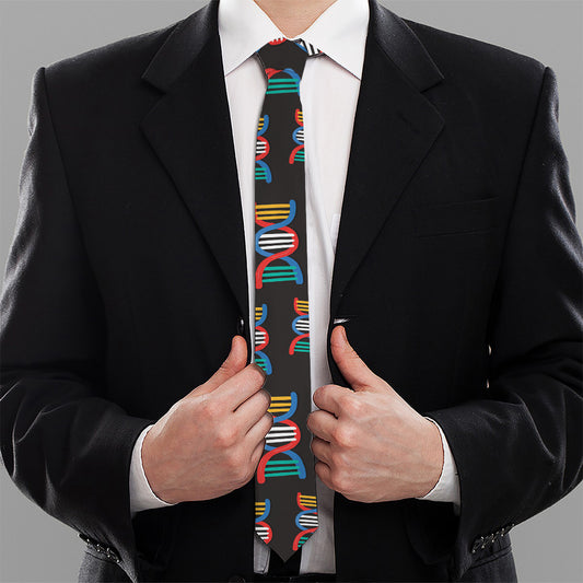 DNA Strands Pattern Print Necktie