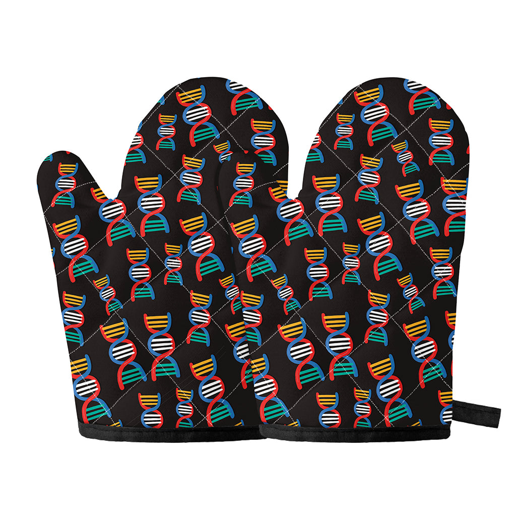 DNA Strands Pattern Print Oven Mitts
