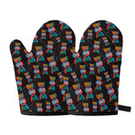 DNA Strands Pattern Print Oven Mitts