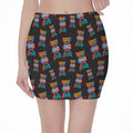 DNA Strands Pattern Print Pencil Mini Skirt