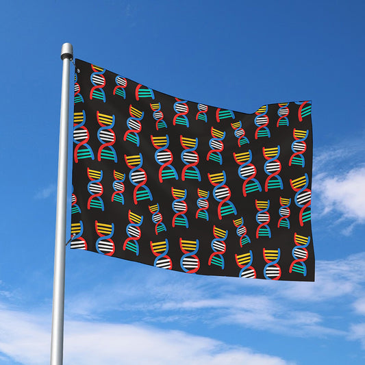 DNA Strands Pattern Print Polyester Flag