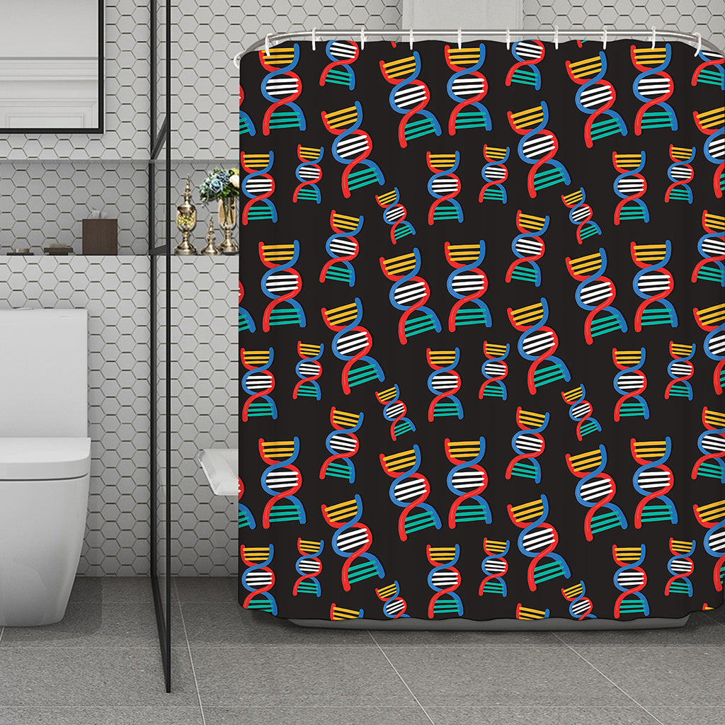 DNA Strands Pattern Print Polyester Shower Curtain