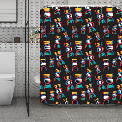 DNA Strands Pattern Print Polyester Shower Curtain