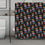 DNA Strands Pattern Print Polyester Shower Curtain