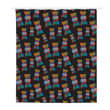 DNA Strands Pattern Print Polyester Shower Curtain