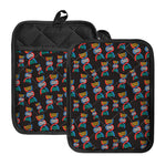 DNA Strands Pattern Print Pot Holders With Pocket