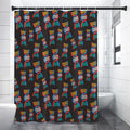 DNA Strands Pattern Print Premium Shower Curtain