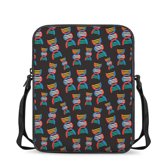 DNA Strands Pattern Print Rectangular Crossbody Bag