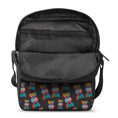 DNA Strands Pattern Print Rectangular Crossbody Bag