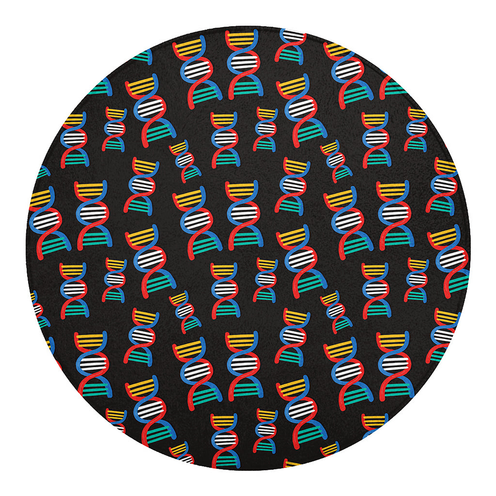 DNA Strands Pattern Print Round Blanket