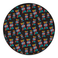 DNA Strands Pattern Print Round Floor Mat