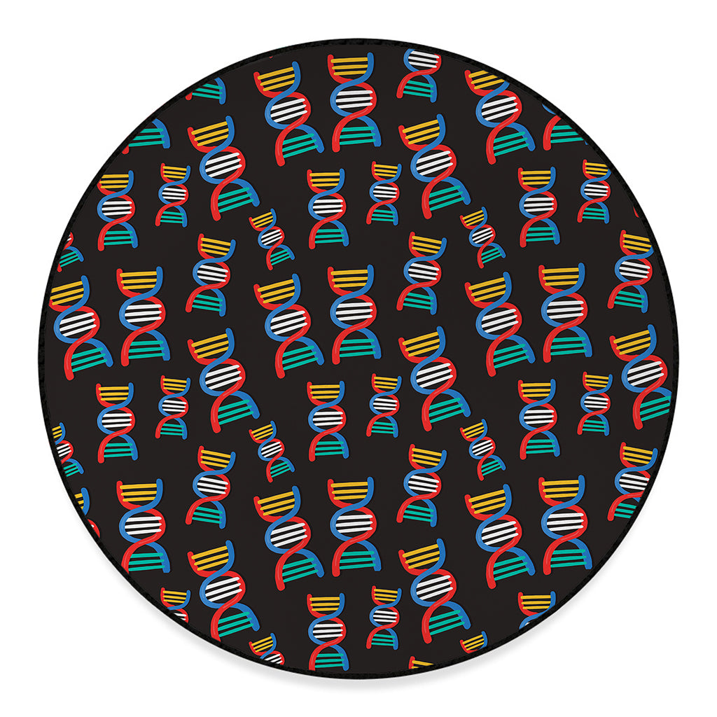 DNA Strands Pattern Print Round Floor Mat