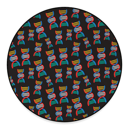 DNA Strands Pattern Print Round Floor Mat