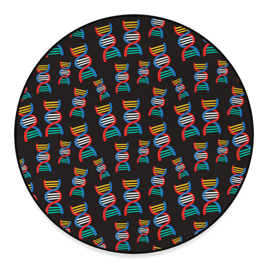DNA Strands Pattern Print Round Floor Mat