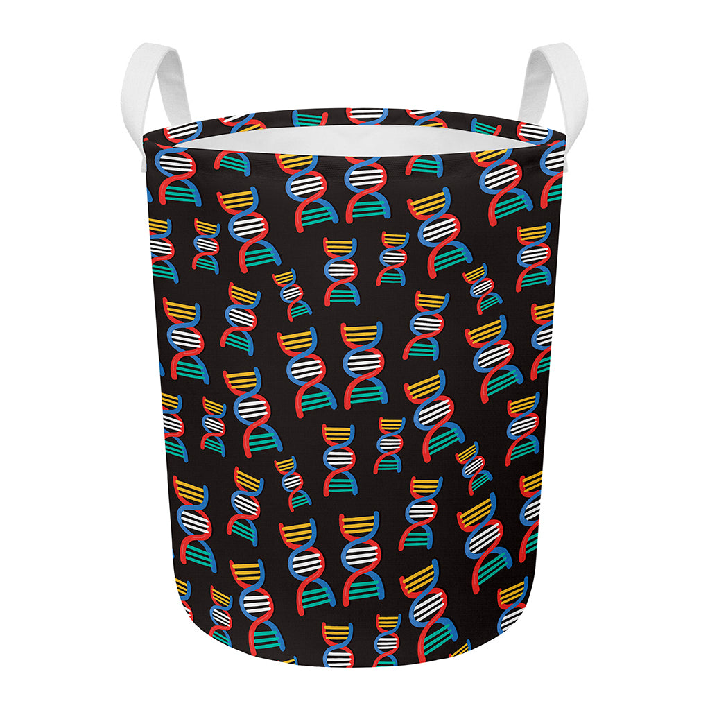 DNA Strands Pattern Print Round Laundry Basket