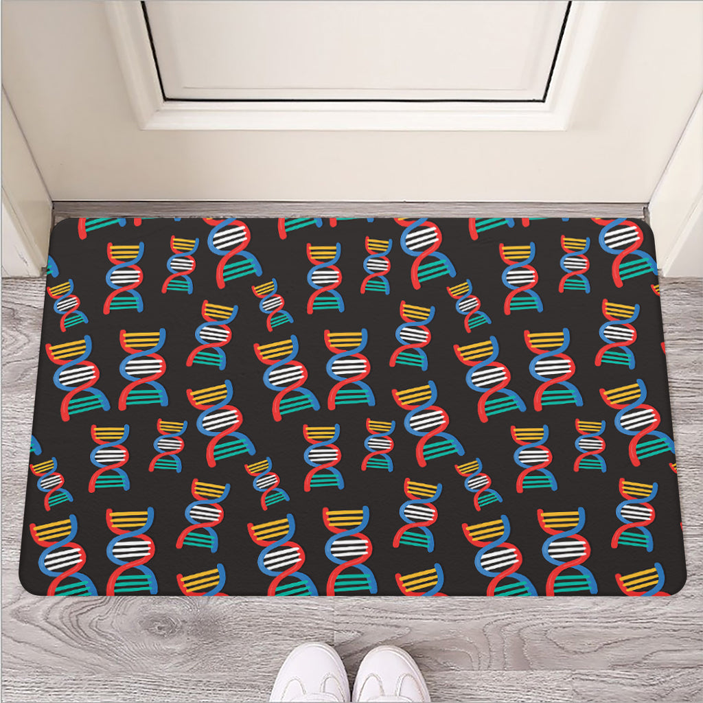 DNA Strands Pattern Print Rubber Doormat