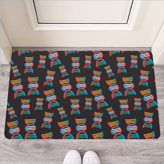 DNA Strands Pattern Print Rubber Doormat