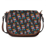 DNA Strands Pattern Print Saddle Bag
