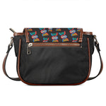 DNA Strands Pattern Print Saddle Bag