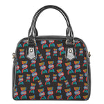 DNA Strands Pattern Print Shoulder Handbag